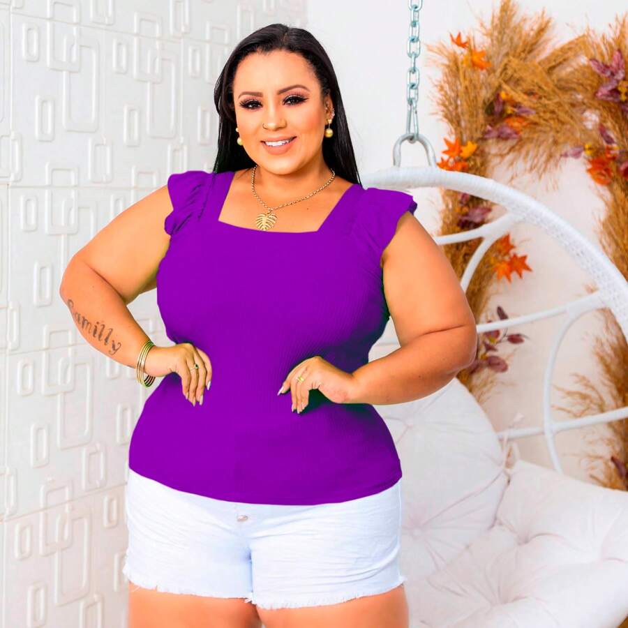 Plus Size Blouses - Màu Hoa hồng đỏ - Xem 1