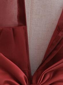 Young Girl Six-One Children's Day Performance Dress With Bowknot & Puffy Skirt, Ideal As Birthday Gift - Burgundy - View 6