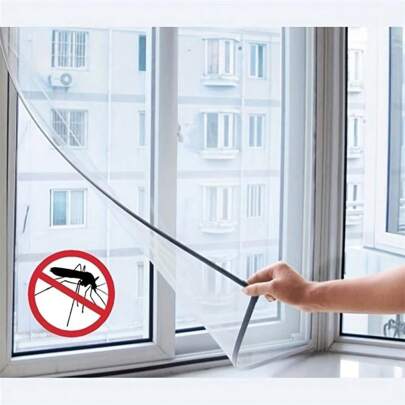 1 Set DIY Self-Adhesive Window Screen Mesh Curtains, Anti-Mosquito Cuttable Window Screens, Suitable For Multiple Windows, Home Decoration (Non-Porous Tape)
