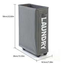 Cesto de ropa con ruedas, cubierta a prueba de polvo de malla y tela impermeable, usado para lavar ropa, pantalones, zapatos, jeans, botas, falda, cesto de ropa sucia, organizador de baño, cesta, cesta de almacenamiento, cesto de ropa plegable