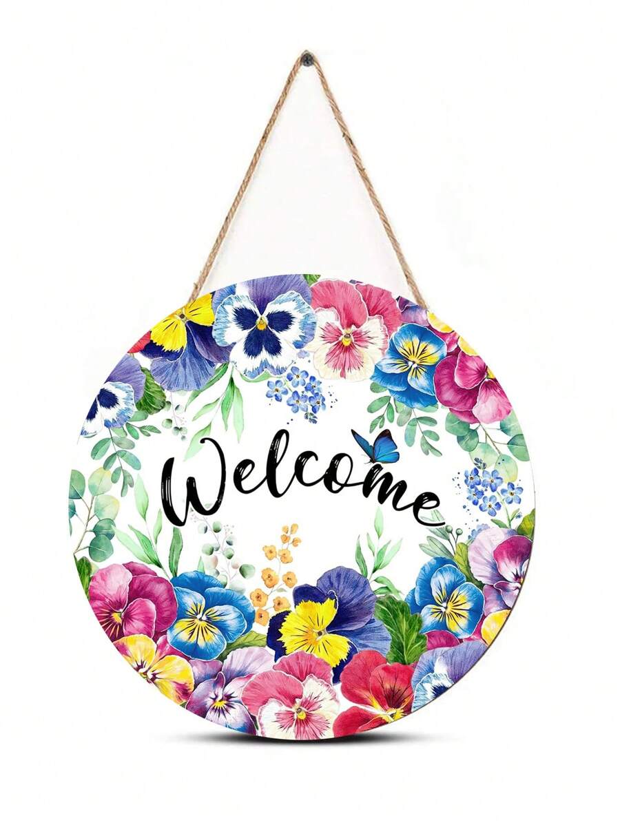 1 Miếng Mùa hè Chào mừng Gỗ Treo Dấu hiệu Đối với Nhà Sân vườn Trang trí , Rustic Tròn Bằng gỗ Đồ trang trí treo Tấm ván Dấu hiệu Đối với Ngoài trời Đồ trang trí 7.9in - Nhiều màu - Xem 1
