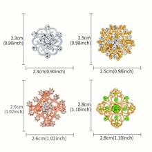 24pcs/Set Mini Rhinestone Decor Alloy Brooch Pins, Suitable For Daily Wear, Fixing Clothes Collar And Preventing Exposure - Set Brooch - View 5