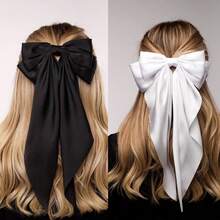 4pcs Lớn Mượt Mềm mại Xa ten Nơ cột tóc Đối với phụ nữ , To lớn Nơ cột tóc Clip Bowknot Tóc Kẹp tóc Kẹp tóc Đối với phụ nữ Tiếng Pháp Phụ kiện tóc - Nhiều màu - Xem 4