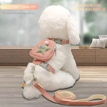 1入狗和貓牽繩,寵物攜帶背包,teddy和bichon Frise護具,胸部和背部帶,狗牽繩,行走項圈,防逃跑貓和狗牽繩,宠物背包/胸部和背部带/可调节狗链 - 彩色 - 查看 24
