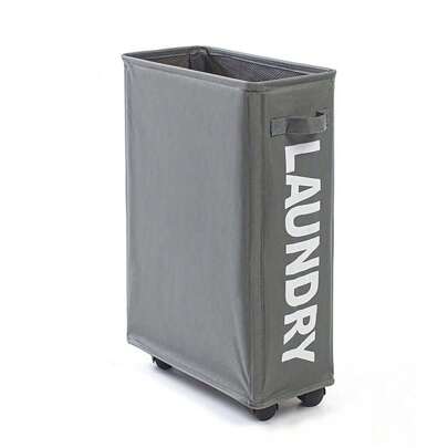 Laundry Basket With Wheels, Dustproof Mesh Cover And Waterproof Fabric, Used For Clothes Washing Dress Pants Shoes Jeans Boots Skirtlaundry Hamper,Washing Basketbathroom Organizer,Basket,Storage Basket,Foldable Laundry Basket