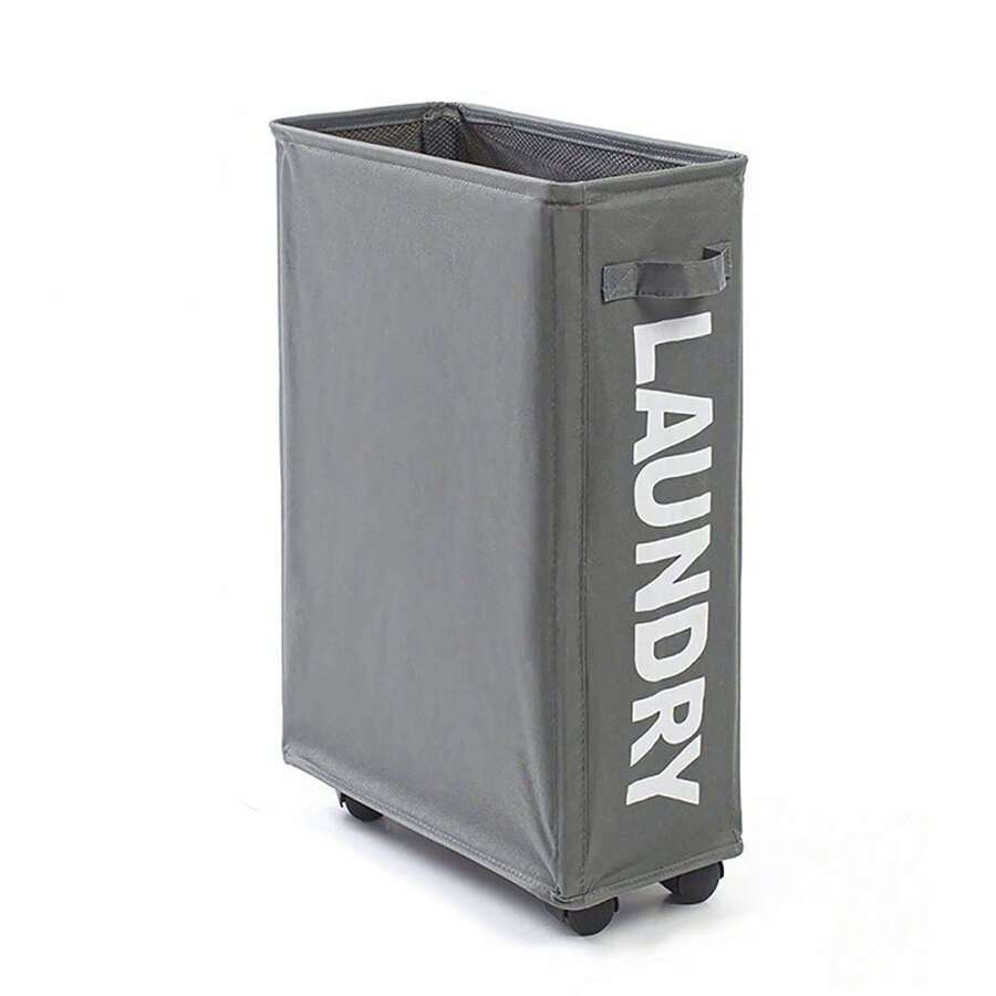 Cesto de ropa con ruedas, cubierta a prueba de polvo de malla y tela impermeable, usado para lavar ropa, pantalones, zapatos, jeans, botas, falda, cesto de ropa sucia, organizador de baño, cesta, cesta de almacenamiento, cesto de ropa plegable