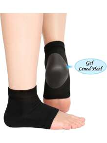 1 Par De Calcetines Sin Dedos Con Gel Hidratante - Gris - Ver 4