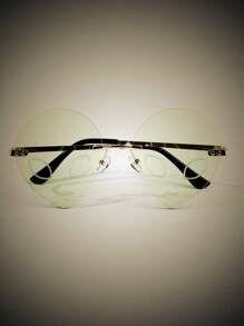 POLASUP 1 件装外星人主题男女通用绿色/黑色无框时尚眼镜，万圣节派对、音乐节、化装舞会的时尚配饰