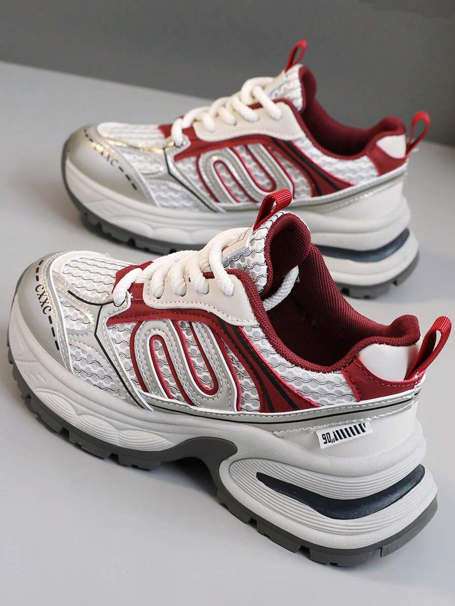 Của phụ nữ Giải trí Giày thể thao , 2024 Mới nhất Đúng mốt Ins Nhẹ Giày Chạy bộ - Đỏ - Xem 1