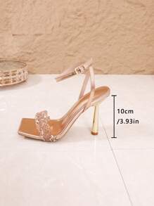 2025 Women's Elegant Fashion Strap High Heel Sandal - 玫瑰金 - 查看 5