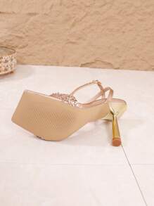2025 Women's Elegant Fashion Strap High Heel Sandal - 玫瑰金 - 查看 4