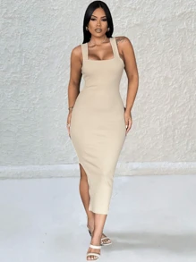 Women Dresses - Màu be - Xem 3