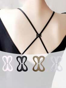 8 chiếc kẹp dây áo ngực hình chuồn chuồn, khóa dây áo ngực vô hình chống trượt, phù hợp với đồ lót nữ, màu ngẫu nhiên - 8 mảnh hoa văn màu đen - Xem 3