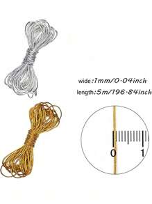 Cecillia假髮2附帶5米金銀彈性髮帶，適用於女士和兒童，作為派對、聚會和日常穿搭街頭的髮飾 - 銀色 - 查看 3