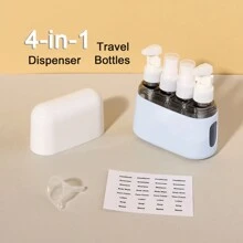 4 In 1 50ml Subpackage Bottle Portable Set With Silicone+Pp Material In 5 Colors (Suitable For Shampoo, Shower Gel For Shampoo, Shower Gel, Hair Conditioner, Skin Lotion, Perfume Travel, Living Room Home Bedroom Bathroom House Decor, Travel Stuff, Wedding, Party, Birthday, Gifts For Men Mom Dad Friends, New Years, Accessories, Funny Gift