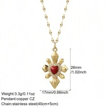1pc Fashionable Women's Red Heart Pendant Necklace With Multiple Styles To Choose, Great Gift For Mother's Day Or Festival To Girlfriend Valentines,Mom,Mother,Mother's Day,Gift