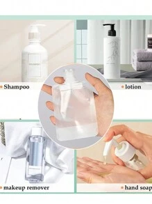 10 cái 50ML Du lịch Trống Có thể Nạp lại Có thể tái sử dụng Chống rò rỉ Dầu gội đầu Đồ tắm rửa
 Dầu xả Rò rỉ bằng chứng Du lịch Túi đựng - trắng - Xem 5