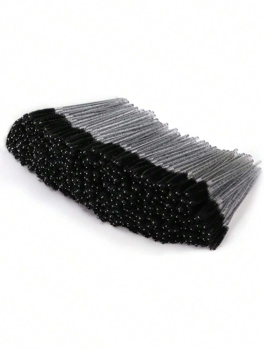 100pcs Disposable Mascara Wands, Suitable For Eyebrow/Eyelash Extension, Black