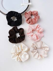 6 chiếc dây buộc tóc nơ lớn màu trơn cổ điển dành cho nữ, thích hợp cho kiểu tóc đuôi ngựa thấp và búi tóc thông thường - Nhiều màu - Xem 3