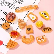 10 chiếc Đồ chơi mô phỏng thực phẩm bằng nhựa ngẫu nhiên Vật liệu tự làm, bao gồm trang trí vỏ điện thoại, bộ phận làm đồ trang sức và trang trí phẳng sáng tạo - Đồ chơi thực phẩm mô phỏng - Xem 1