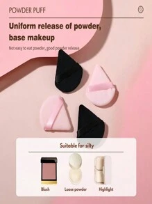 春季三角形粉色化妆海绵 10 件套，混合化妆工具，适用于面部和细节，女士和女孩化妆配件，化妆品应用工具 - 彩色 - 查看 2