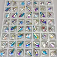 20pcs/Set Crystal AB Colour Glass Crystal Waterdrop Pendants/Austria Style Crystal Glass Teardrop/DIY Crystal Pendants/DIY Glass Beads For Bracelet/Anklet/Necklace/Earrings Jewelry Makings/DIY Keychain/DIY Christmas Gifts/DIY Jewelry Accessories&Ornaments