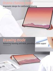 Pink Phone Case 1pc Silk Texture Rose Gold Tablet Protective Case With Wake/Sleep Function, Suitable Compatible With Ipad Mini 4/5/6/9.7/10.2/10.5/Air4/Air5/10th/10.9/Pro 11"/Air 11"(M2)/Pro 11"(M4)/2024/IPad Air 11-Inch(M3) 2025/IPad(A16) 11 Inch 11th Generation 2025, Casual Design