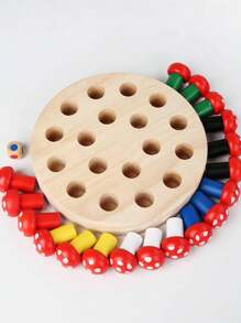 Children's Fun Board Game, Wooden Carrot Color Memory Chess Toy, Intelligence Game Toy, Parent-Child Interaction Game, Thinking Training Board Game - Apricot - View 2