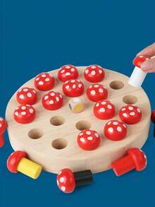 Children's Fun Board Game, Wooden Carrot Color Memory Chess Toy, Intelligence Game Toy, Parent-Child Interaction Game, Thinking Training Board Game - Apricot - View 5