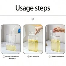 1pc Laundry Soap Dispenser-Organizer For Liquid Detergent And Fabric Softener, Laundry Room Essentials Home Bathroom Decor Fall Decor Back To School - Clear - View 6