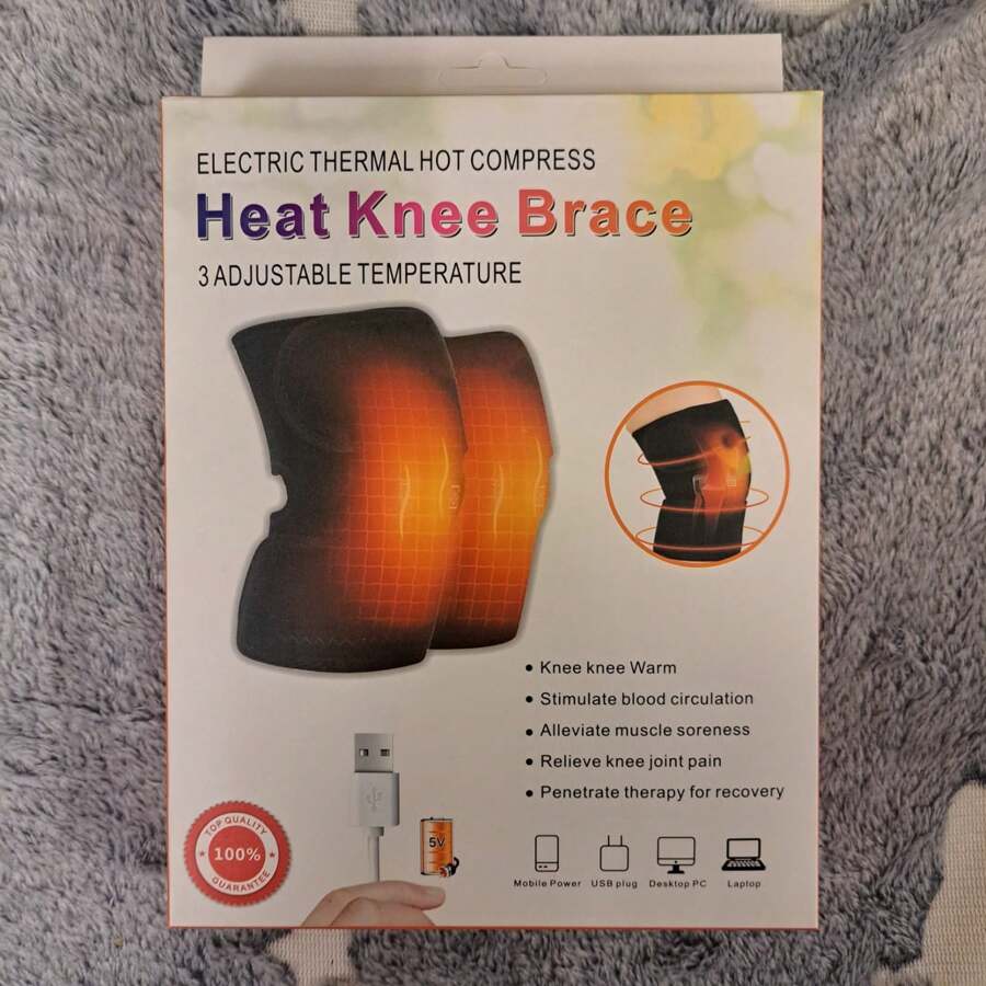 Knee Pad With Heat - Black - View 1