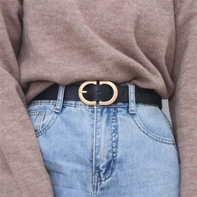 1 Stück Damen Gürtel in Mehrfarben, einfacher Stil zum Kombinieren mit Anzügen, Mänteln, Jeans usw. Geeignet für den täglichen Gebrauch. Sommer, Schule, Herbst, Halloween