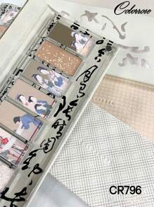 COLORROSE Paleta De Sombras De Ojos En Polvo Mate-dorado, Sombra De Ojos Mate-dorado Brillante De Larga Duración, Ligero, Suave, Con Espejo, Iluminadores, Contorno, Rubor En Polvo Todo En Un Mismo Maquillaje En Paleta - CR796 - Ver 7