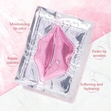 MOOYAM 10片粉色水晶唇膜贴，丰盈滋润双唇，去角质保湿，滋养舒缓干燥双唇 - 粉色 - 查看 4
