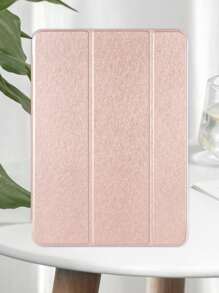 Pink Phone Case 1pc Silk Texture Rose Gold Tablet Protective Case With Wake/Sleep Function, Suitable Compatible With Ipad Mini 4/5/6/9.7/10.2/10.5/Air4/Air5/10th/10.9/Pro 11"/Air 11"(M2)/Pro 11"(M4)/2024/IPad Air 11-Inch(M3) 2025/IPad(A16) 11 Inch 11th Generation 2025, Casual Design