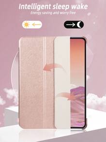 Pink Phone Case 1pc Silk Texture Rose Gold Tablet Protective Case With Wake/Sleep Function, Suitable Compatible With Ipad Mini 4/5/6/9.7/10.2/10.5/Air4/Air5/10th/10.9/Pro 11"/Air 11"(M2)/Pro 11"(M4)/2024/IPad Air 11-Inch(M3) 2025/IPad(A16) 11 Inch 11th Generation 2025, Casual Design