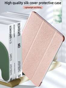 Pink Phone Case 1pc Silk Texture Rose Gold Tablet Protective Case With Wake/Sleep Function, Suitable Compatible With Ipad Mini 4/5/6/9.7/10.2/10.5/Air4/Air5/10th/10.9/Pro 11"/Air 11"(M2)/Pro 11"(M4)/2024/IPad Air 11-Inch(M3) 2025/IPad(A16) 11 Inch 11th Generation 2025, Casual Design