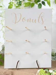 1Pc Wooden Doughnut Holder Board  Birthday Party Table Decor Shower Wedding Gender Reveal Party Supplies - Multicolor - View 3