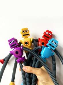 1 pieza Mejor vendedor Juguete antiestrés transformable con tubo telescópico y ventosa multiusos en forma de robot - Amarillo - Ver 1