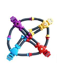 1 pieza Mejor vendedor Juguete antiestrés transformable con tubo telescópico y ventosa multiusos en forma de robot - Amarillo - Ver 9