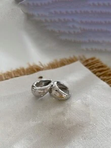 1 Đôi bông tai đính đá lấp lánh thời trang, phụ kiện hàng ngày dành cho nữ và quà tặng lý tưởng cho các buổi hẹn hò. - Bạc - Xem 3