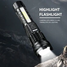 A76 白色激光高亮度手电筒 - 配备 30W LED 和 14 个附加 LED。具有可调焦距和多种照明模式，可提供高达 2000 流明和 1200 米范围。由内置 1500mAh 可充电锂电池供电，可通过 Type-C 充电约 4 小时，并提供 3-5 小时的运行时间。非常适合家庭、汽车、船舶和户外探险。 - 黑色 - 查看 3