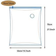 5入組真空壓縮袋，衣物收納袋，70cm*50cm厚棉被和羽絨服存儲袋，節省80%空間的壓縮袋，衣物密封防塵收納袋，帶有手動充氣泵 - 透明 - 查看 2