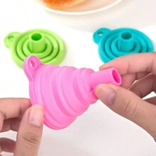1pc Silicone Collapsible Funnel - Kitchen Gadget For Easy Liquid Transfer