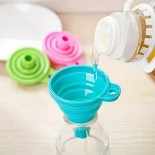 1pc Silicone Collapsible Funnel - Kitchen Gadget For Easy Liquid Transfer