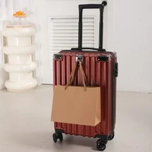 3入組行李箱，包括20英寸登機箱，托運箱，男士化妝包，高端感覺，大容量行李箱，適用於旅行，學校，假期，蜜月，留學，女士，男孩，女孩，學生，是禮物的理想選擇 - 酒紅色 - 查看 4