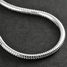 3MM Mạ bạc Love Con rắn Chuỗi Phù hợp Châu âu Hạt - Bạc - Xem 4