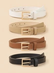 4件套优雅金属扣腰带，带打孔，适用于夏季、秋季、万圣节等场合的外套和连衣裙