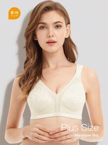 Deyllo Plus Size Comfortable Shaping Bra, Wireless, Unpadded, Lingerie - White - View 3