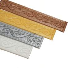 1 rollo 2,2m Autoadhesivo 3D plástico en relieve, material XPE, cintura tallada, estilo europeo sencillo, floral, anticolisión, impermeable, decoración del hogar, renovación, embaldosado, marcos de puertas y ventanas, marcos de pared de televisión, bordes de zócalo